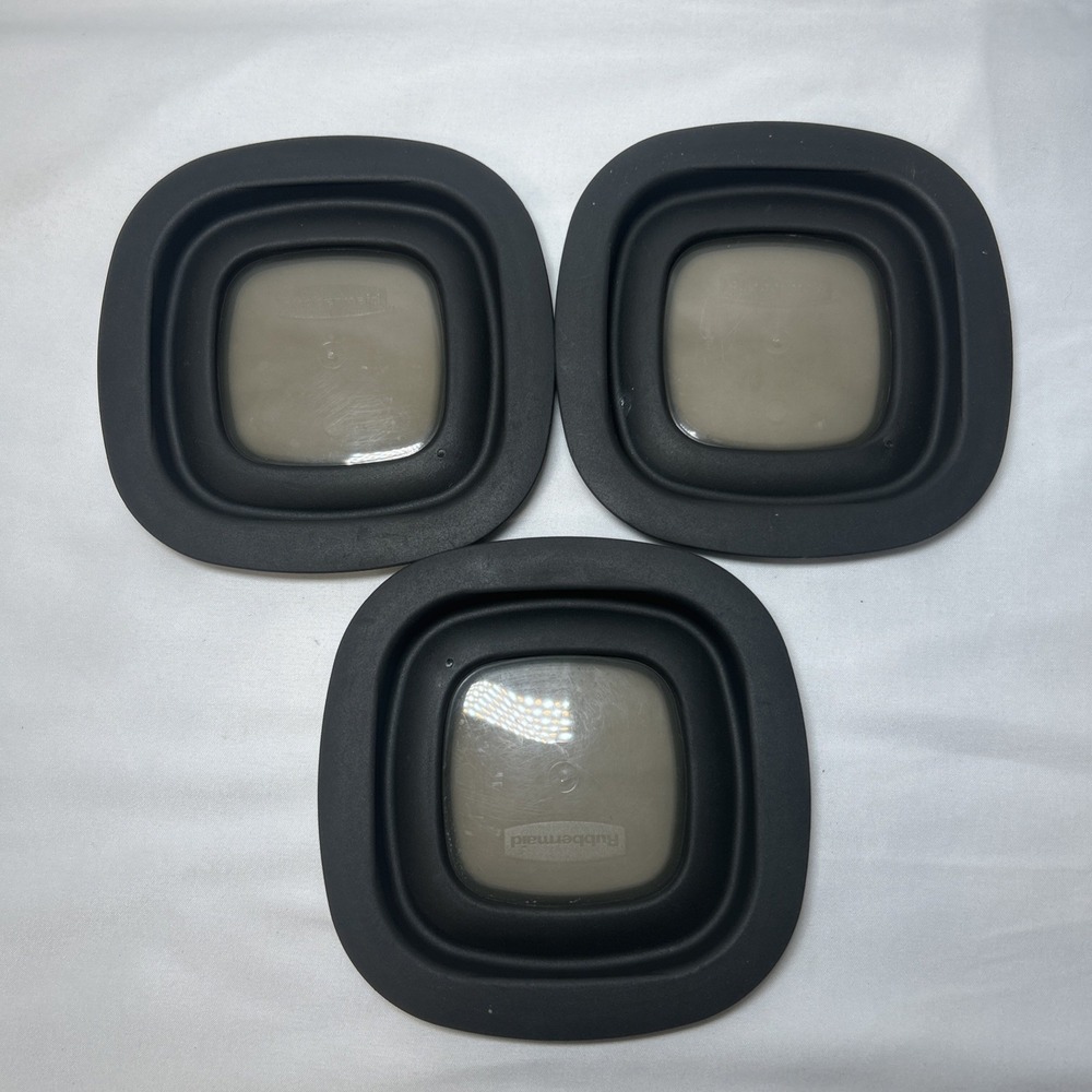Lot Of 3-Rubbermaid Storage Container Replacement Lids Only 10M1M2 Black 5"
